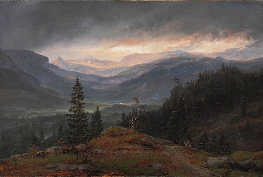 View over Hallingdal Painting by Johan Christian Claussen Dahl
