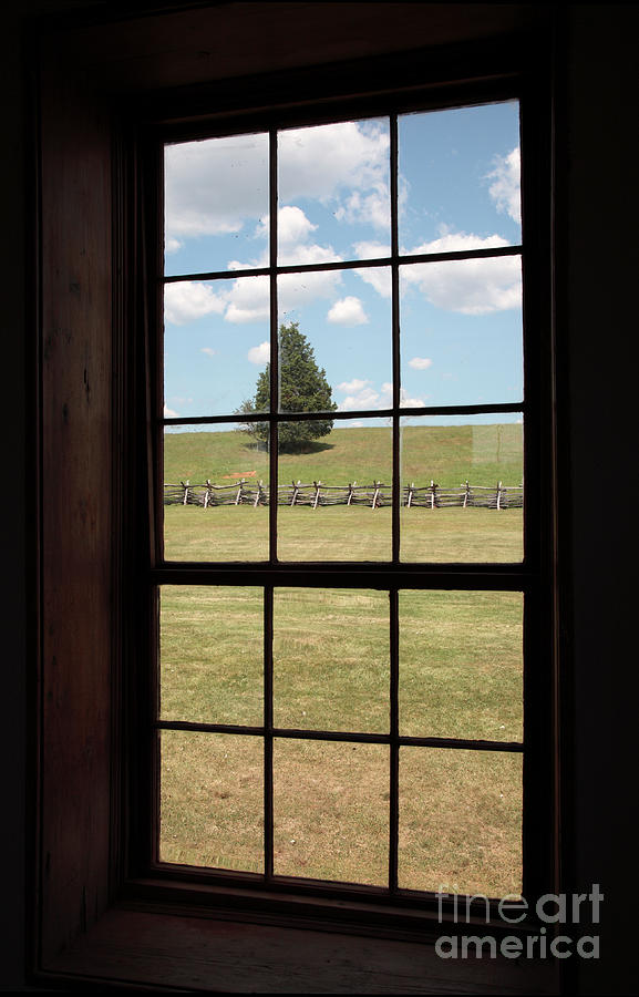 View through Window at The Stone House in Manassas Photograph by William Kuta
