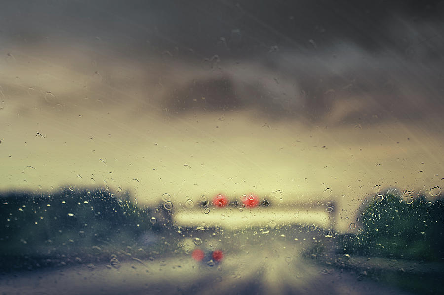 View Through Window Of Car On Rainy Day Photograph by Elisabeth Schmitt