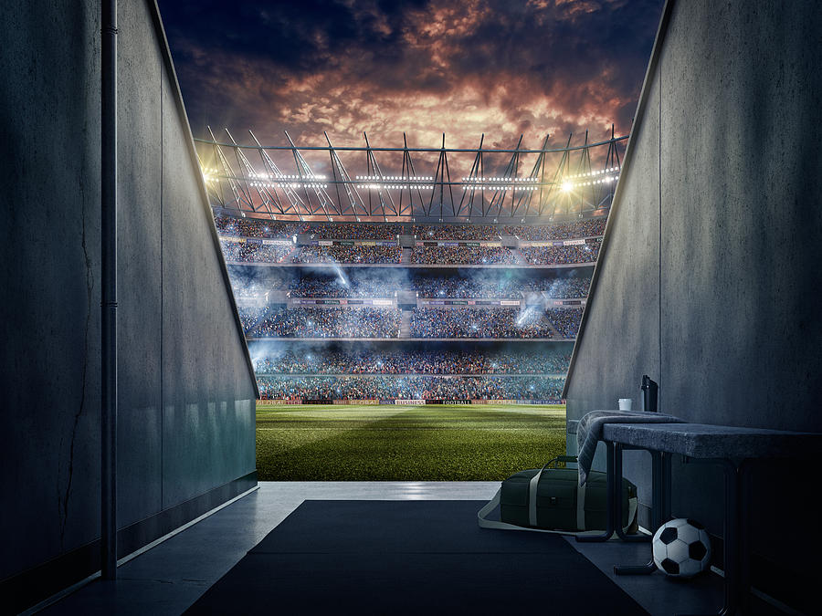 View to soccer stadium from players zone Photograph by Dmytro Aksonov