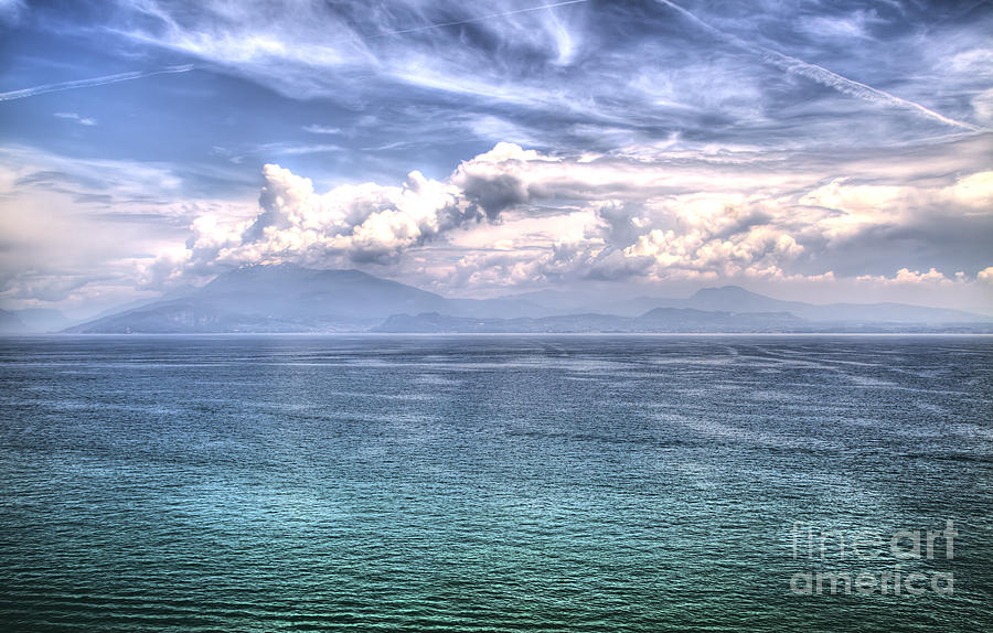 View to the Lake Garda with dramatic effects Photograph by Gina Koch