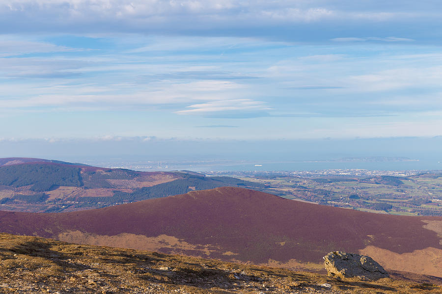 View towards Bray and Dublin from Djouce summit Photograph by Semmick Photo