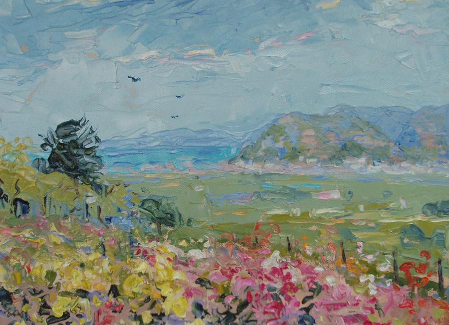 View towards Muizenberg Painting by Elinor Fletcher