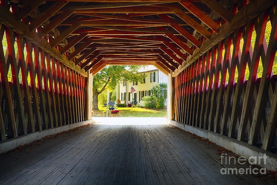 Architecture Photograph - View Through a Covered Bridge by George Oze