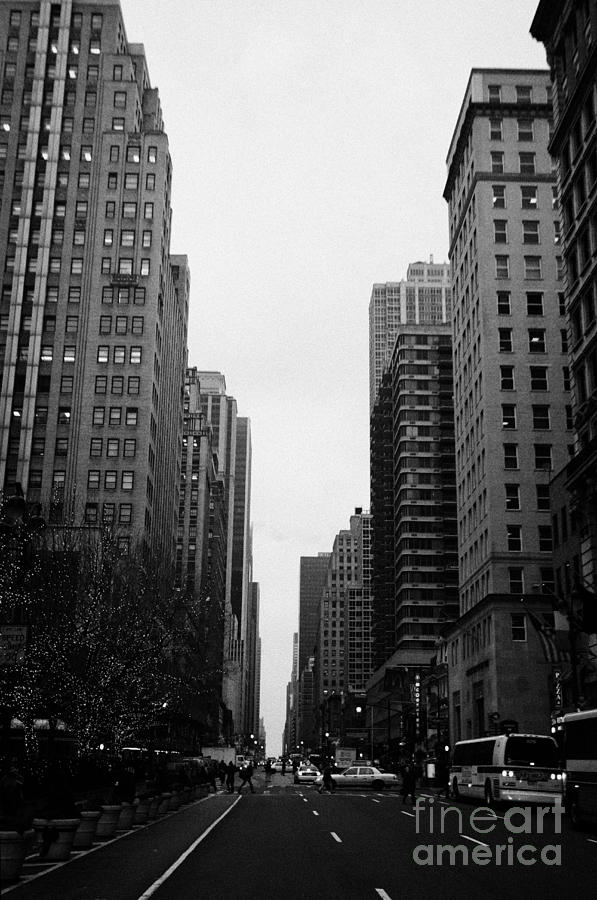 Winter Photograph - View Up 6th Ave Avenue Of The Americas From Herald Square In The Evening New York City Winter by Joe Fox