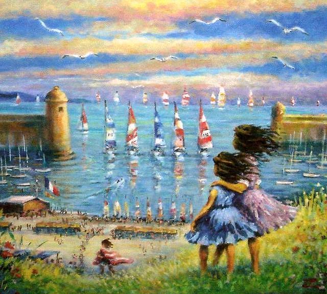 Viewing Regatta Painting by Philip Corley