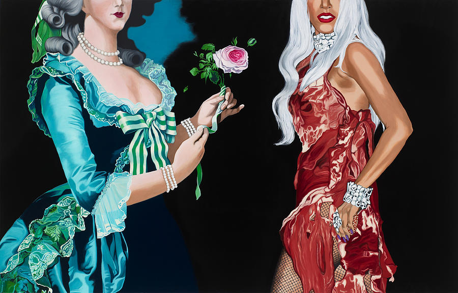 Lady Gaga Painting - Vigee Lebrun and Gaga by Marcella Lassen