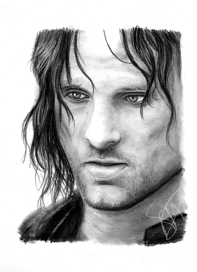 Viggo Mortensen Drawing by Rosalinda Markle