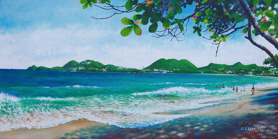 Vigie Beach - St. Lucia Painting by Christopher Cox