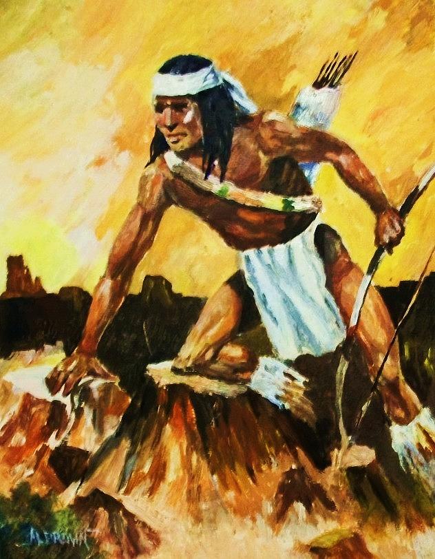 American Indian Painting - Vigil From the Mesa by Al Brown
