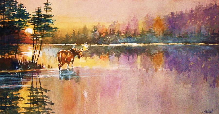 Vigil in the Shallows at Sunrise Painting by Al Brown