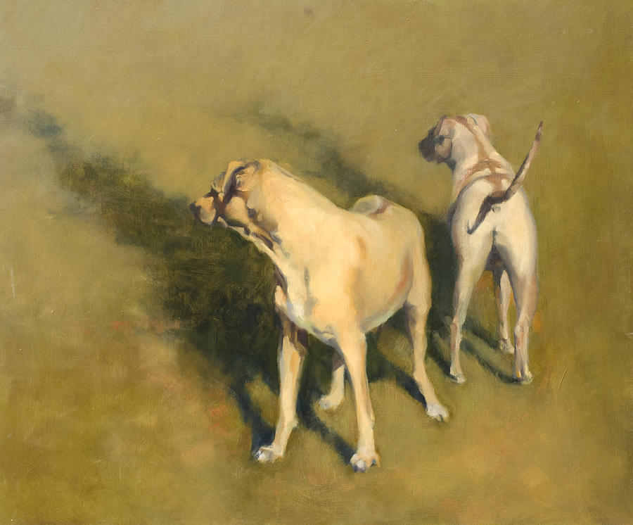 Dog Painting - Vigilance by Jane  Cozart