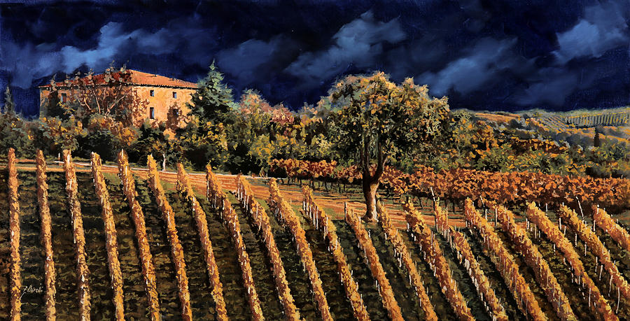 Grape Painting - Vigne Orizzontali by Guido Borelli