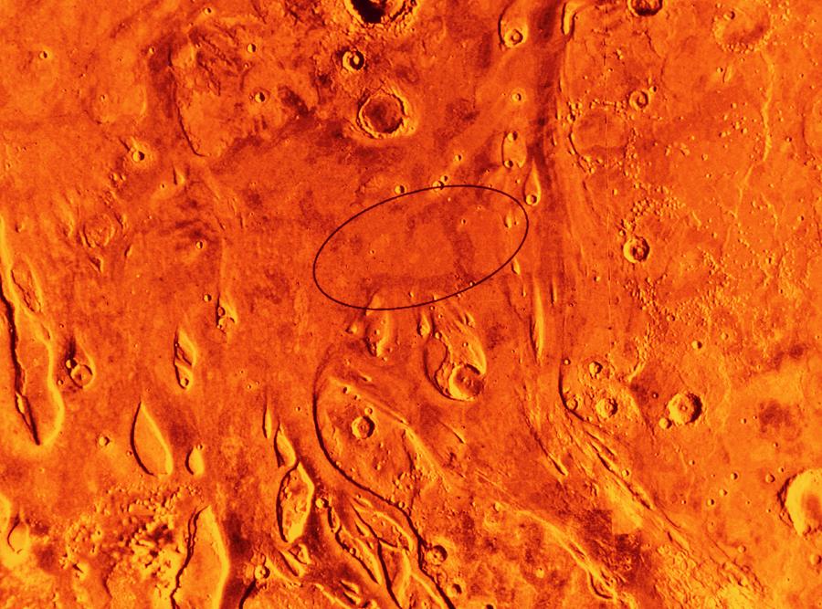 Viking Orbiter Image Of Pathfinder Landing Site Photograph By Nasa ...