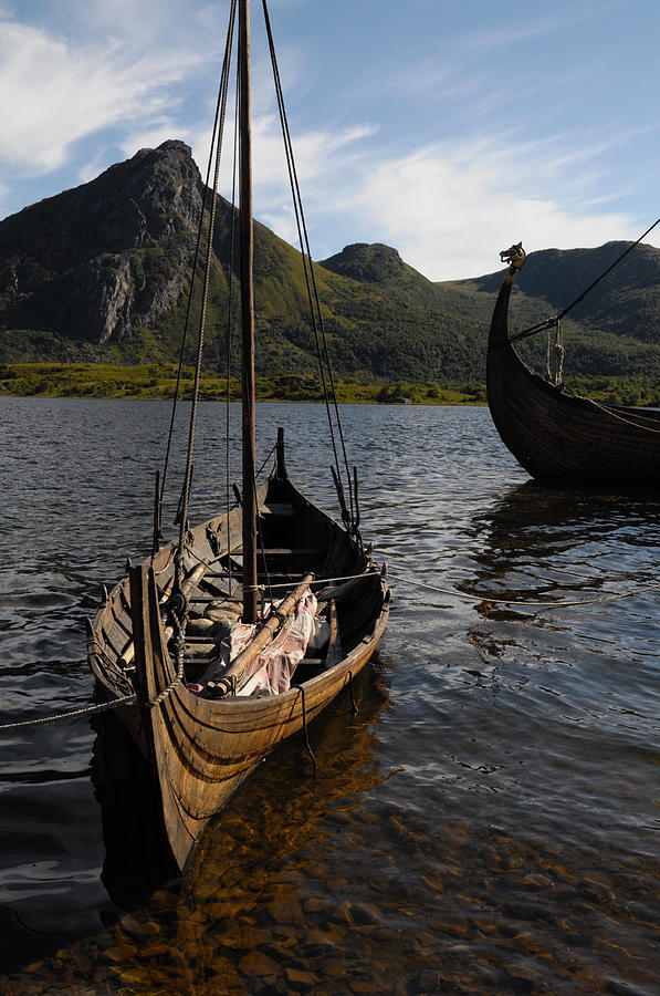Viking ship in a fjord Photograph by Ulrich Kunst And Bettina Scheidulin