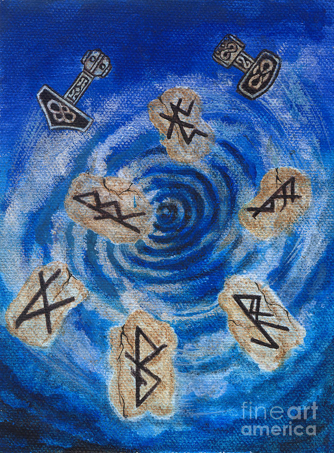Magic Painting - Viking symbols by Praphavit Premtha