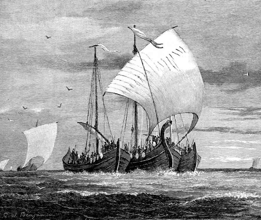 Vikings Cross The North Sea Photograph by British Library