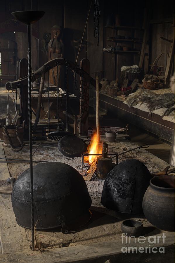 Vikings fireplace Photograph by Jorgen Norgaard