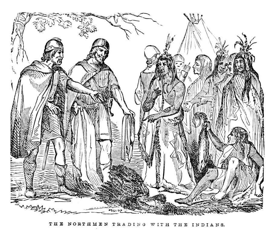 Vikings Trading With Native American Photograph by British Library