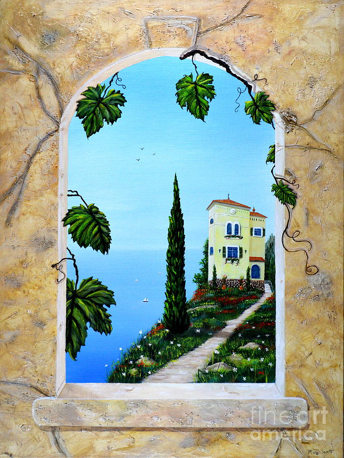 Villa by the Sea Painting by Mary Scott