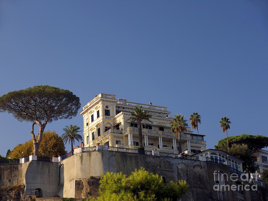 Villa on the cliffs of Sorrento Photograph by Brenda Kean