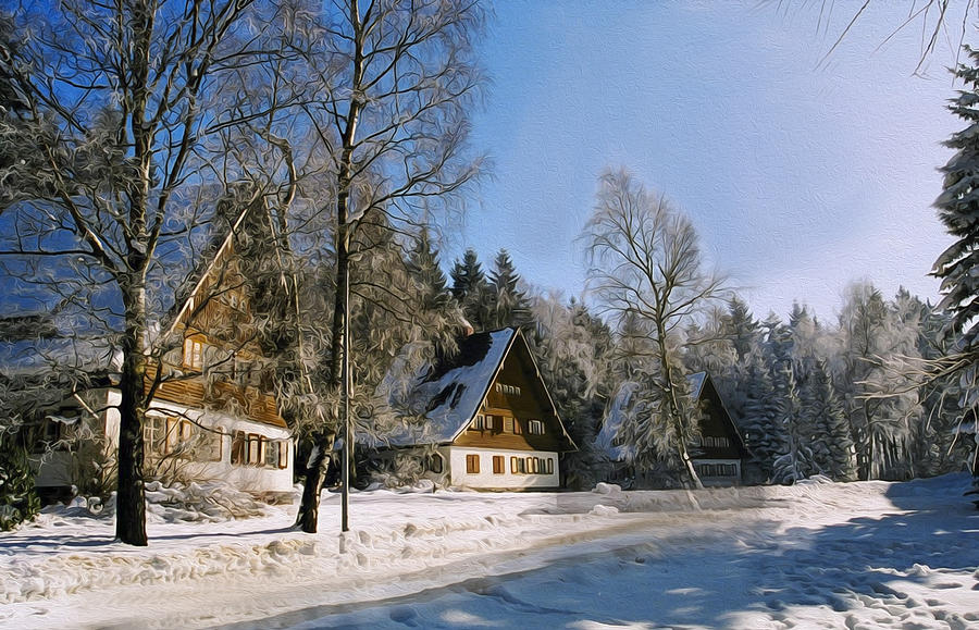 Winter Photograph - Village by Aged Pixel