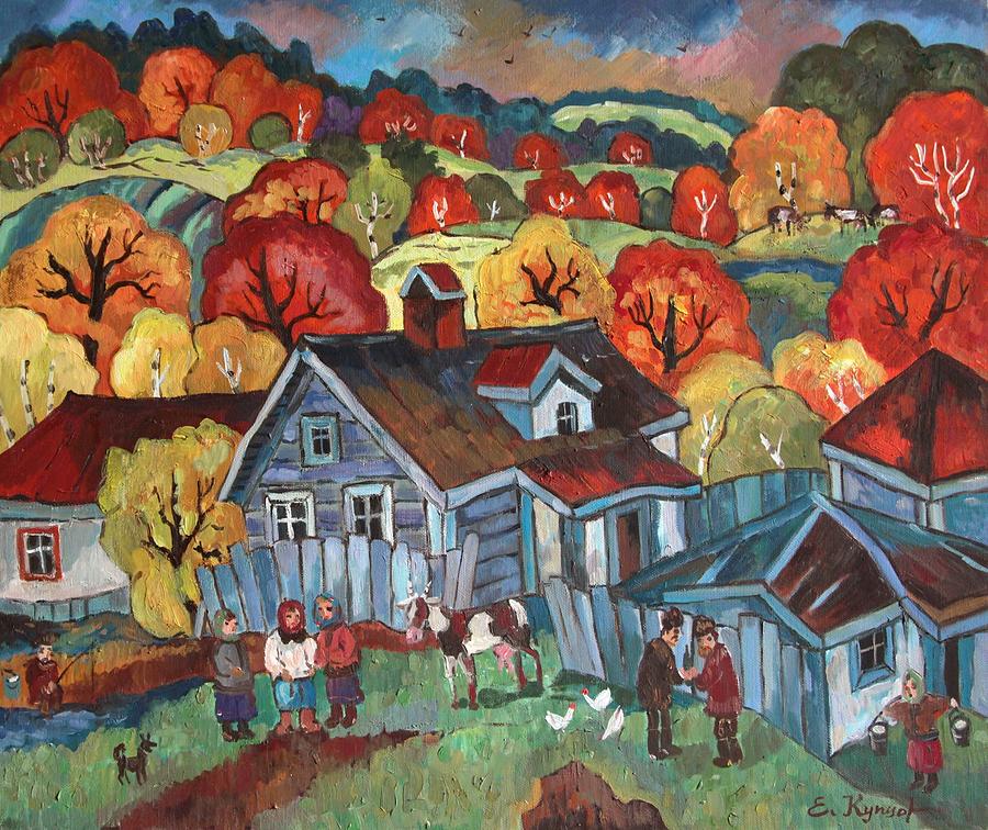 Landscape Painting - Village by Egor KOUPTSOV