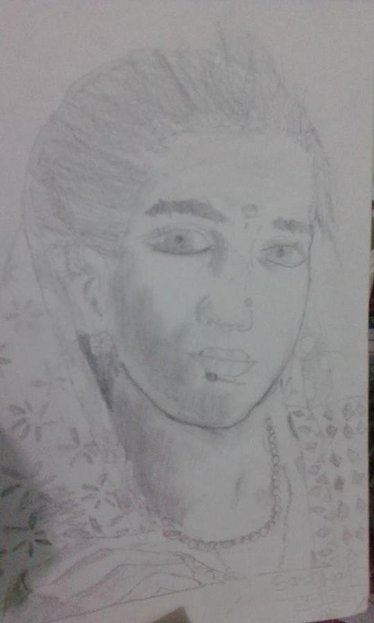 Portrait Sketch of an Indian Village Girl Stock Vector - Illustration of  indian, doodle: 219361510