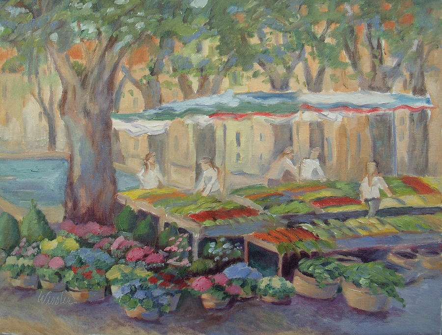 Village Market of Cucuron Painting by Linda Wissler - Fine Art America