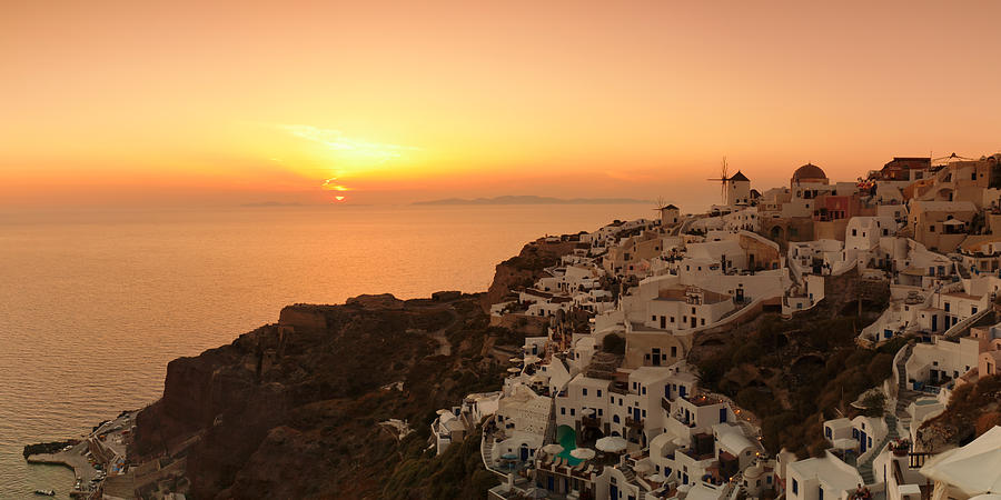 Architecture Photograph - Village On A Cliff, Oia, Santorini by Panoramic Images