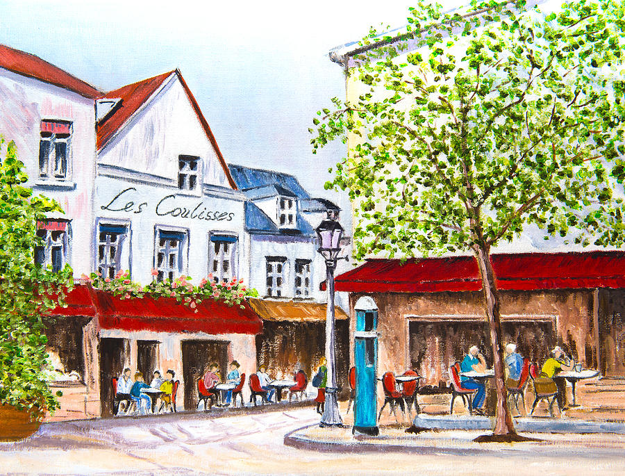 Village Square Painting by Laura Richards