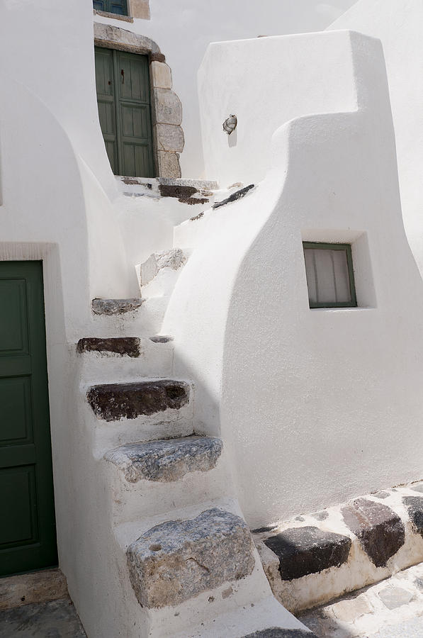 Greek Photograph - Village Steps by Brenda Kean