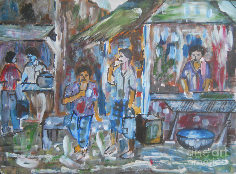 Tea Stalls in Dhaka City - A Captivating Sketch