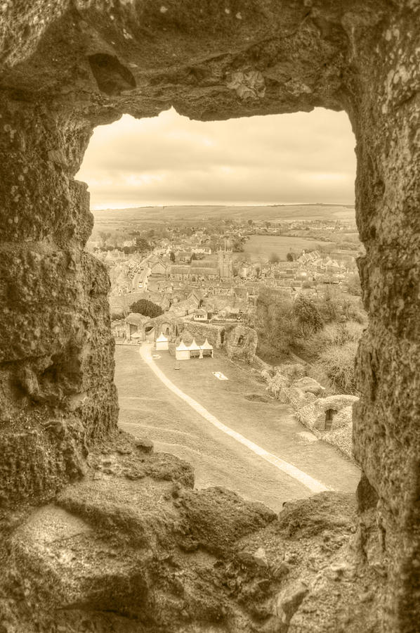 Village viewed from Corfe Castle Photograph by Chris Day