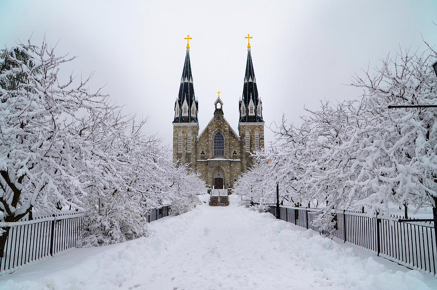 Winter Photograph - Villanova University in the Snow by Bill Cannon