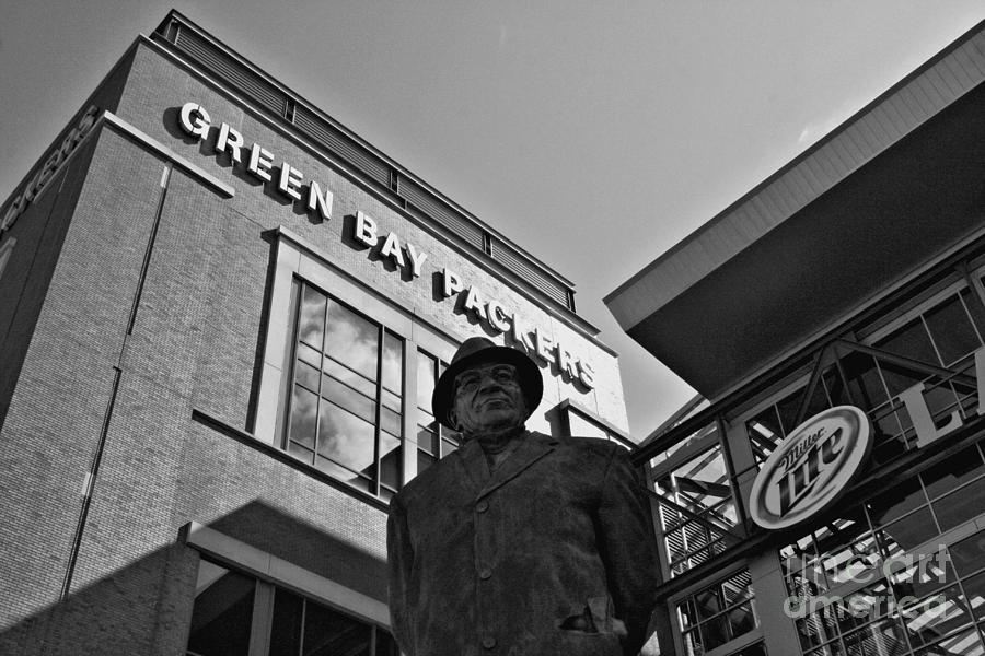 Vince at Lambeau Field BW Photograph by Tommy Anderson