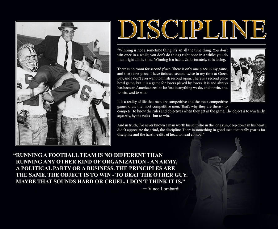 Vince Lombardi Photograph - Vince Lombardi Discipline by Retro Images Archive