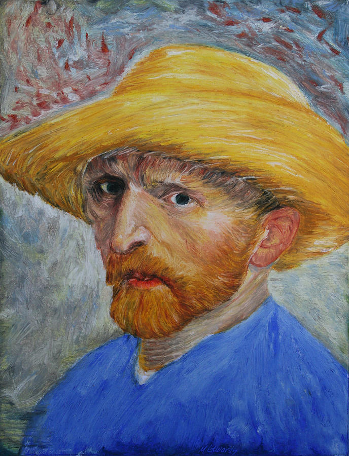 Vincent in Straw Hat Reproduction Painting by Marna Edwards Flavell