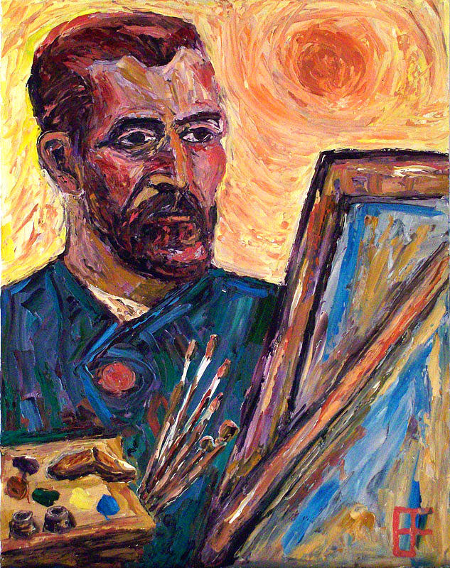 Vincent van Gogh At the Easel Painting by Allen Forrest
