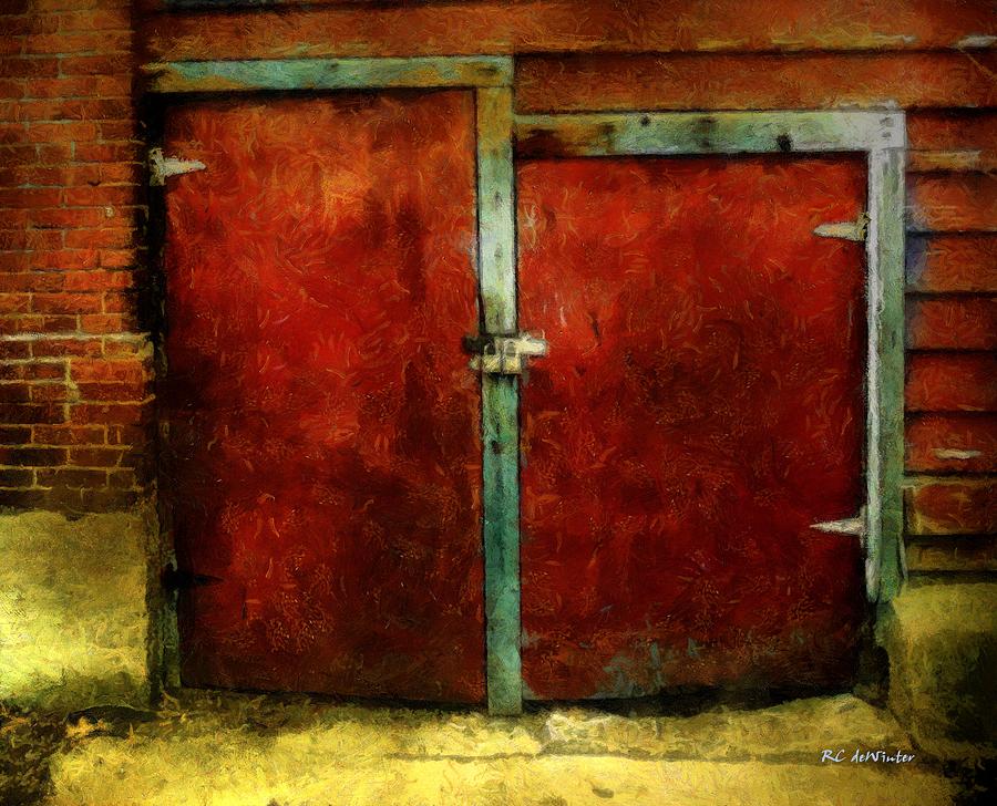 Vincents Red Barn Doors Painting by RC DeWinter