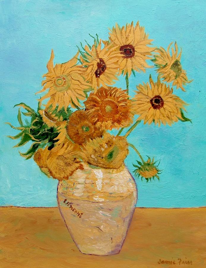 Vincents Sunflowers Painting by Jamie Frier