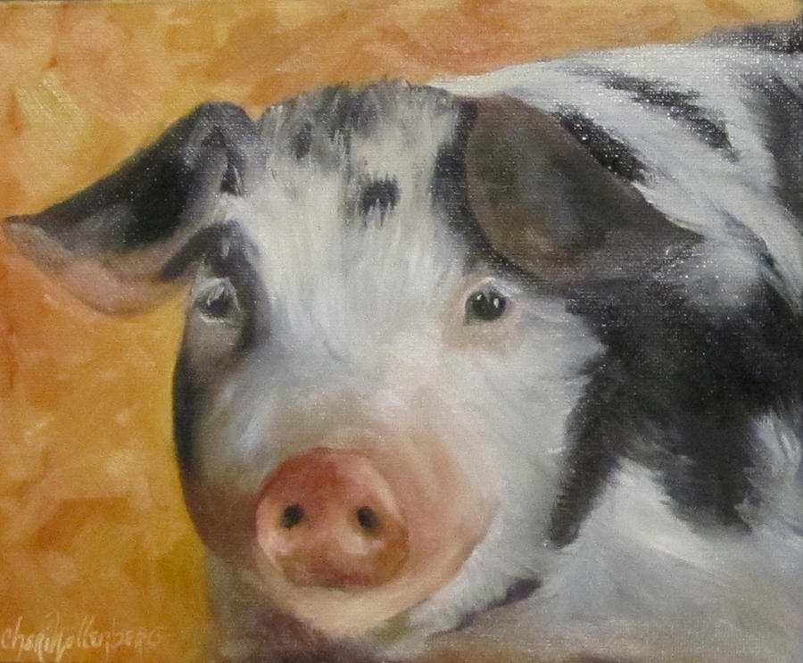 Vindicator Pig Painting Painting by Cheri Wollenberg