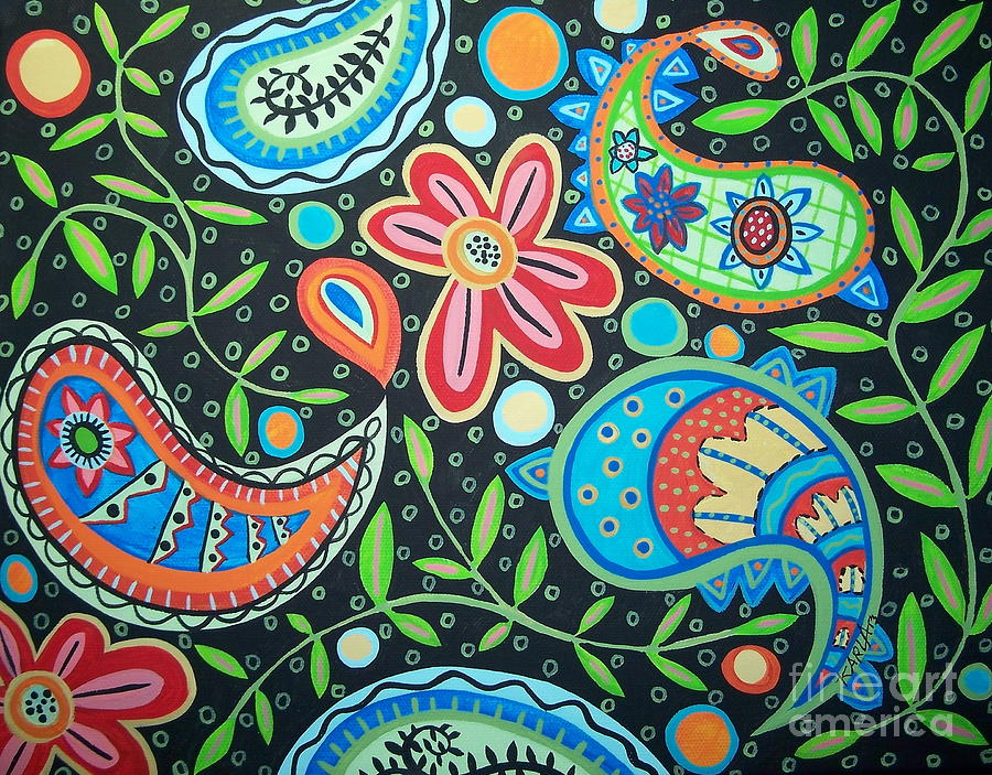 Flower Painting - Vine Paisley by Karla Gerard