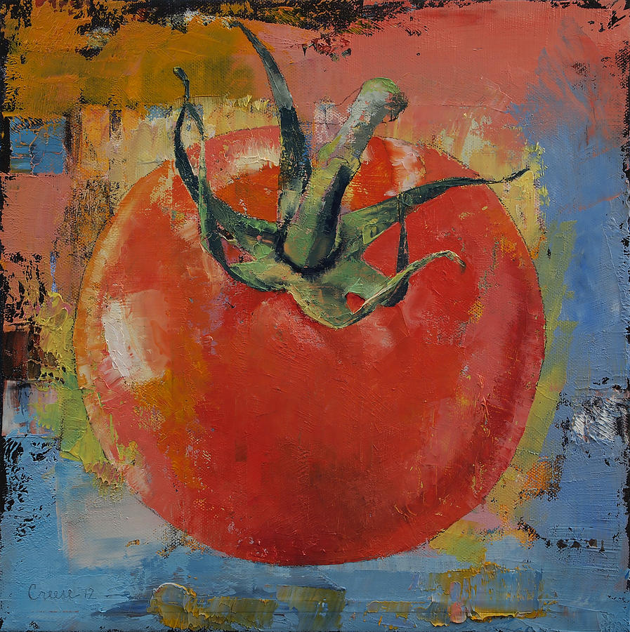 Tomato Painting - Vine Tomato by Michael Creese
