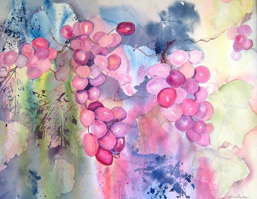 Grape Painting - On the Vine by Jan Hough Taylor