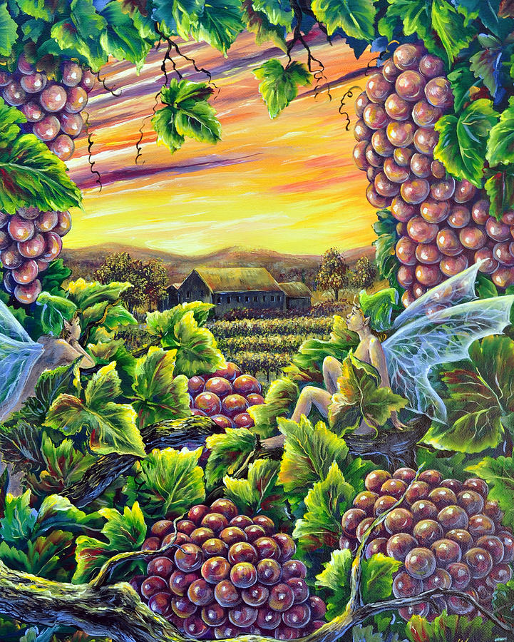 Vineyard Guardians Painting by Gail Butler