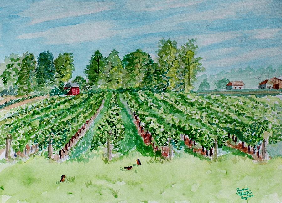 Vineyard of Ontario Canada 1 Painting by Jeannie Allerton