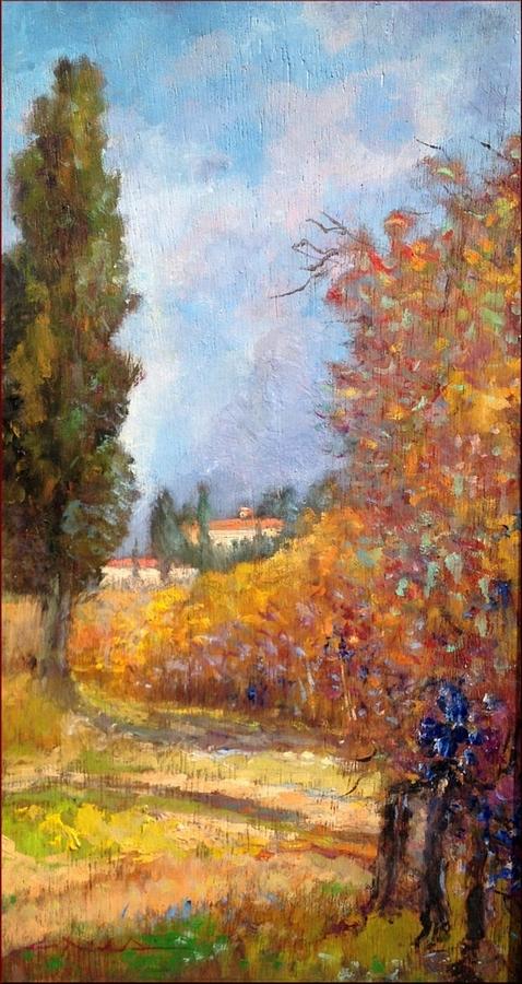 Vineyard path - Tuscany Painting by Biagio Chiesi - Fine Art America