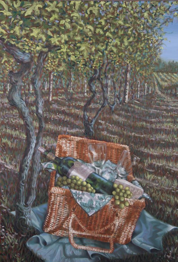Vineyard Picnic Painting by Gary M Long