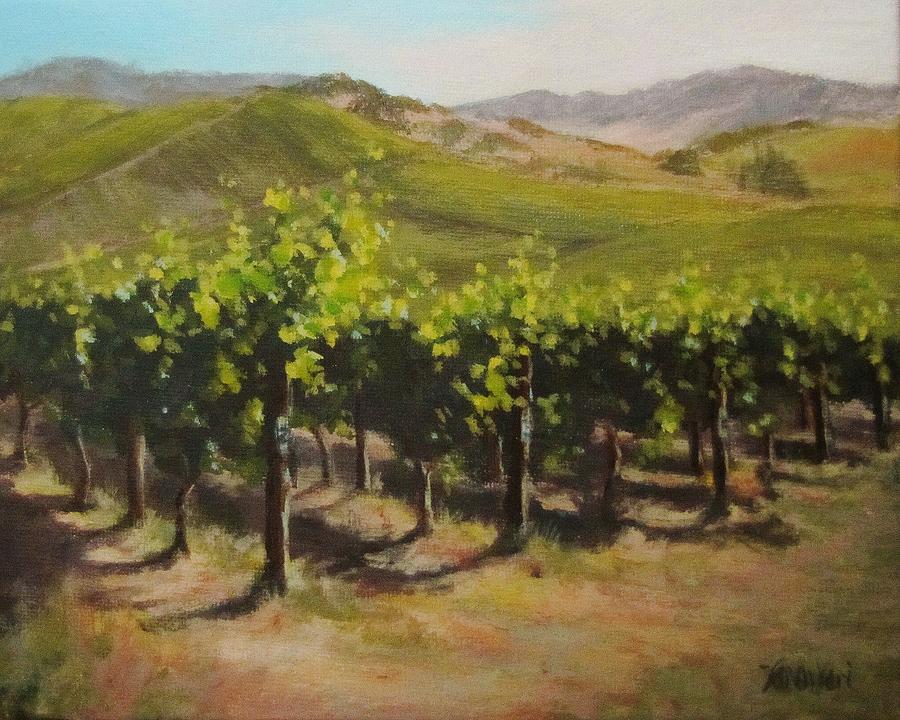 Vineyard Summer Painting by Karen Ilari